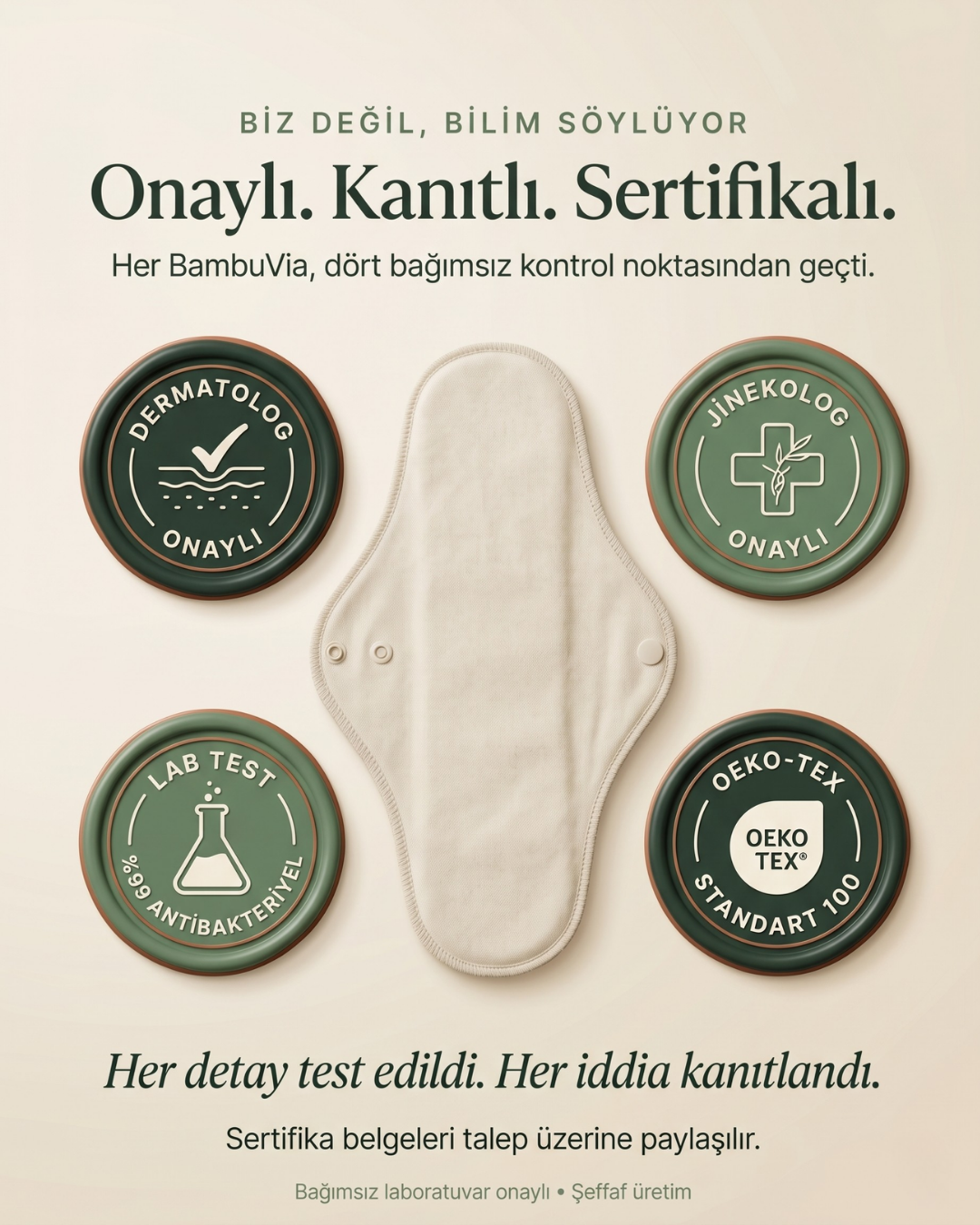 Akıntı Sızıntı Yapmayan Yıkanabilir Antibakteriyel Bambu Ped